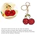Pssopp Rhinestone Keychain Cherry Key Ring Stylish Pendant Cute Fashion Hanging Pendants for Car Purse Backpack(Red)