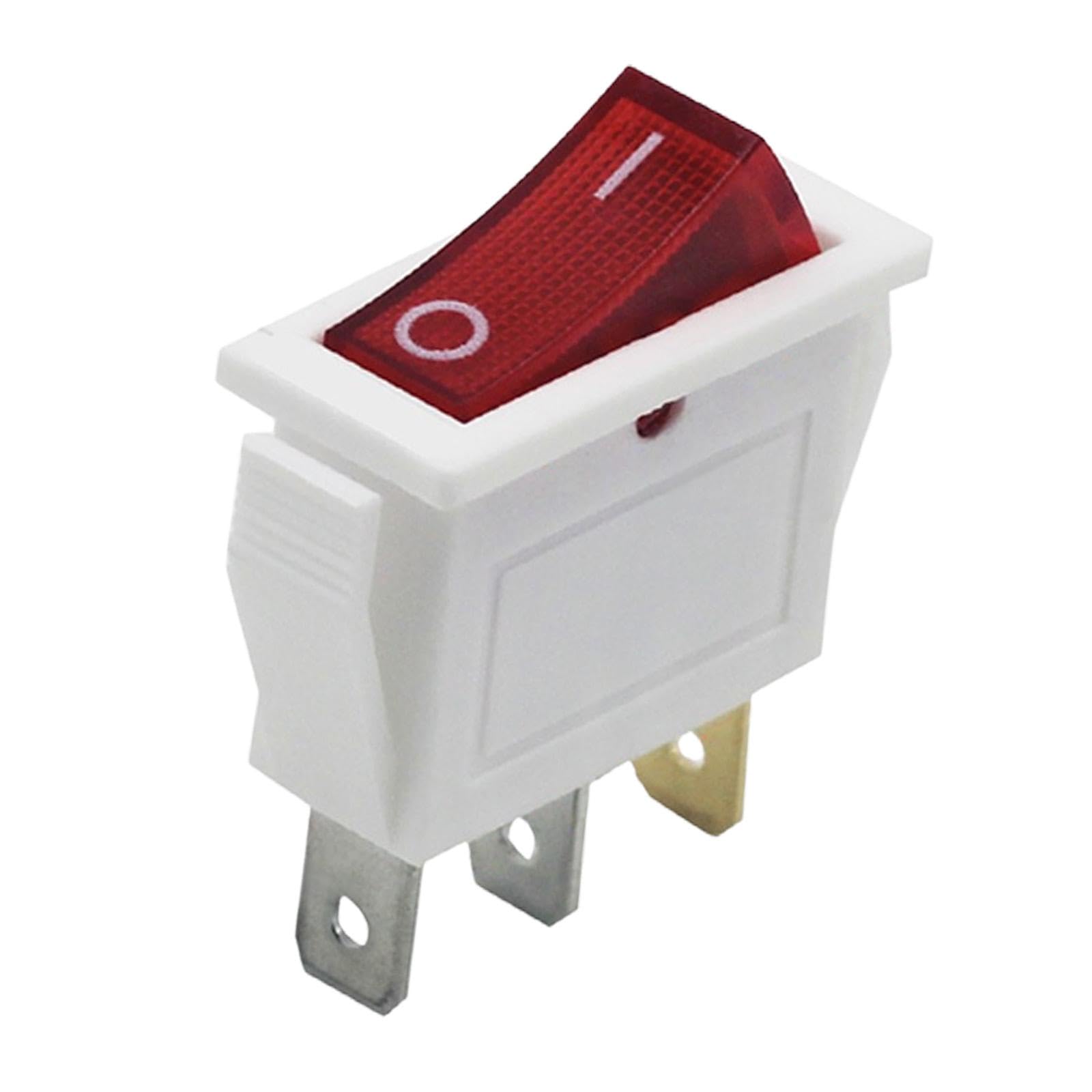 JAMIEKA 16A 250V Rocker Switches with Red Light Indicators LED Toggles Rocker Switches for Home Appliances and Fitness Equipment
