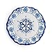 Elama Lightweight Dinnerware Set, 12 Piece, White and Blue
