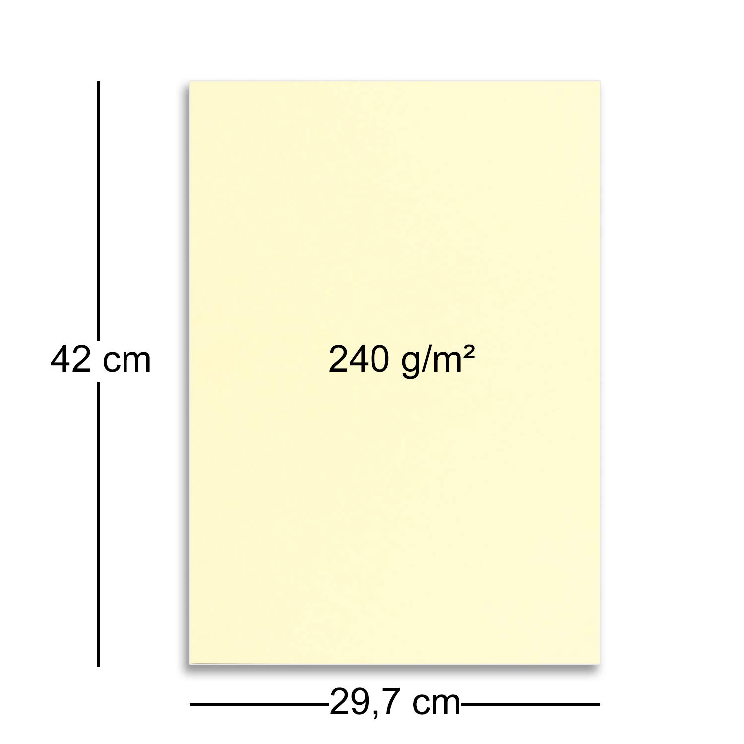 200x Stabiler DIN A3 Bastelkarton Papierbogen in Vanille (Creme) - 42 x 29,7 cm - 240 g/m² - Planobogen zum Basteln und Selbstgestalten - FarbenFroh
