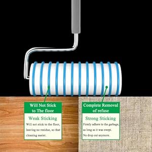   UNIKON-Lint-Roller-Floor-Sticky-Roller-Pet-Hair-Roller-Cat-Dog-Pet-Hair-Remover-for-Laundry-Clothes-Carpet-Furniture-63-Wide-with-30-Sheets-with-Long-Handle-Grey-1-Count