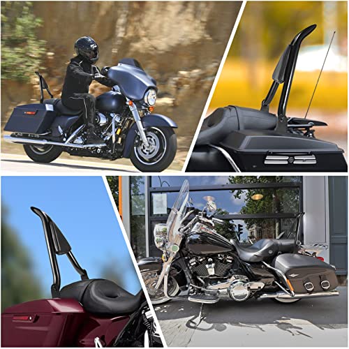 Detachable Rear Passenger Backrest Sissy Bar 22" Split Motorcycle Backrest With Pad Compatible With Harley Touring Road King Street Glide Electra Glide Cvo Road Glide 2009-2022 (Black) #TOP5