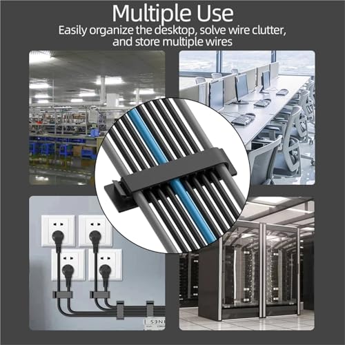 Adhesive Cable Clips 8pcs Self-Adhesive Cable Organizer Clips Wire Holder For Office Ethernet Under Desk Cord Management for Desk, Wall, Car (Transparent) miniatura 5