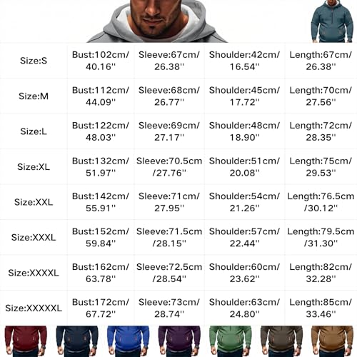 Mens Oversized Hoodies Drawstring Long Sleeve Pullover Sweatshirts Half Zip Oversized Hoodie with Pocket2