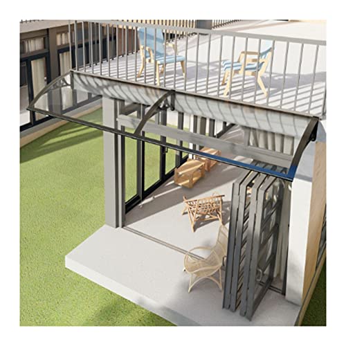 QIANDA Vordach Haustür Überdachung, Modernes Gebogenes Design Polycarbonat Pultvordach UV-Schutz Regenbeständig Zum Garten Hinterhof Cover