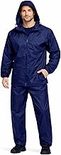 Men's Hooded Raincoat Set Waterproof | Jacket Pant Rain Suit | Lightweight | Navy Blue