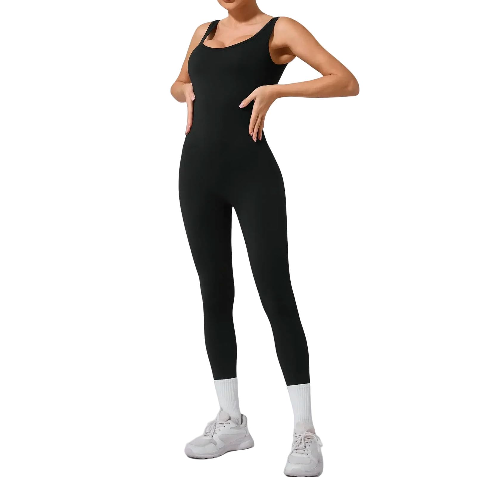 bielizna modelująca bezszwowe kombinezony do jogi sporty fitness podnoszenie bioder puste piękno plecy jednoczęściowy trening bieganie siłownia legginsy-czarny-M
