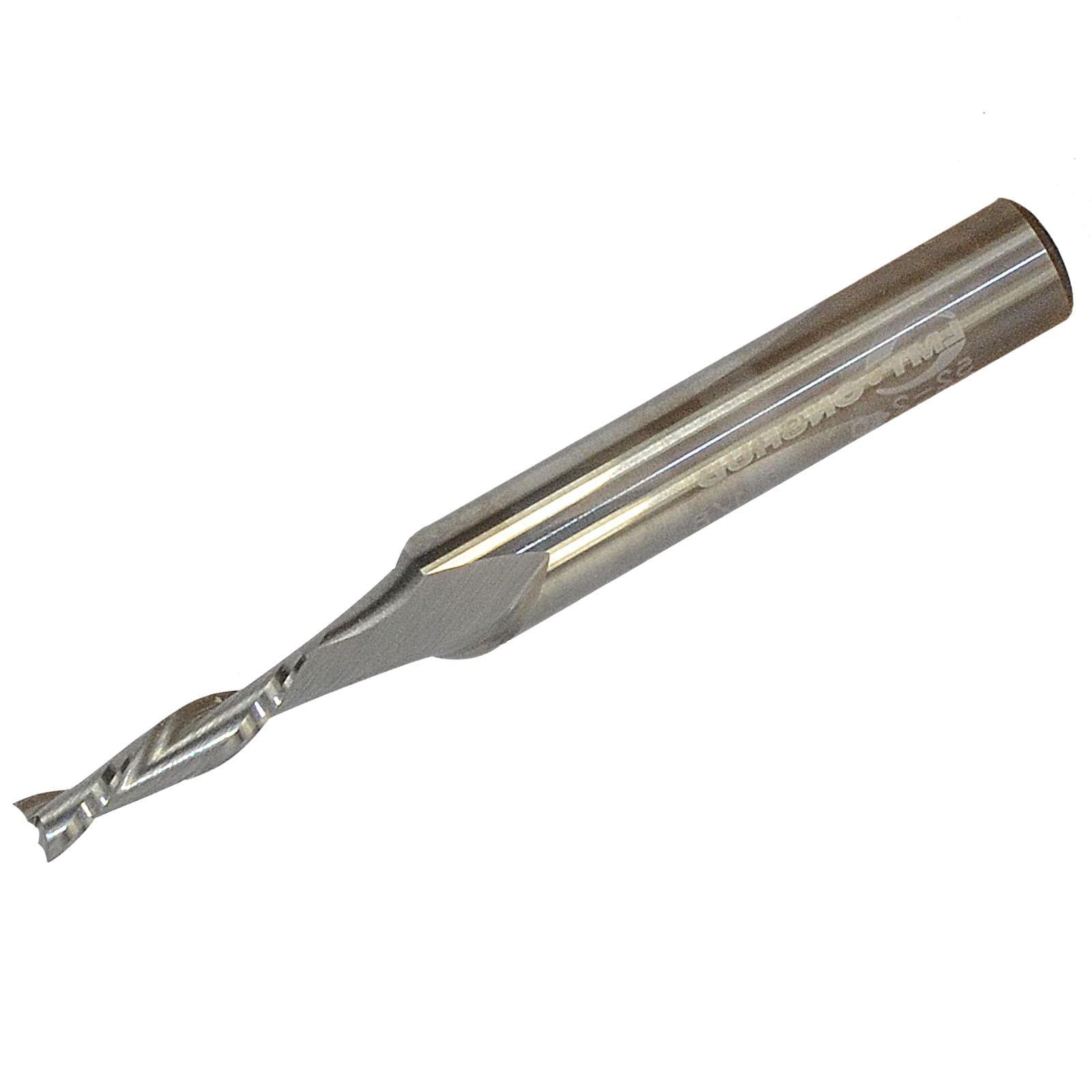 LMT Onsrud 52-240 Solid Carbide Upcut Spiral Wood Rout, Inch, Uncoated (Bright) Finish, 30 Degree Helix, 2 Flutes, 2.0000" Overall Length, 0.1250" Cutting Diameter, 0.2500" Shank Diameter