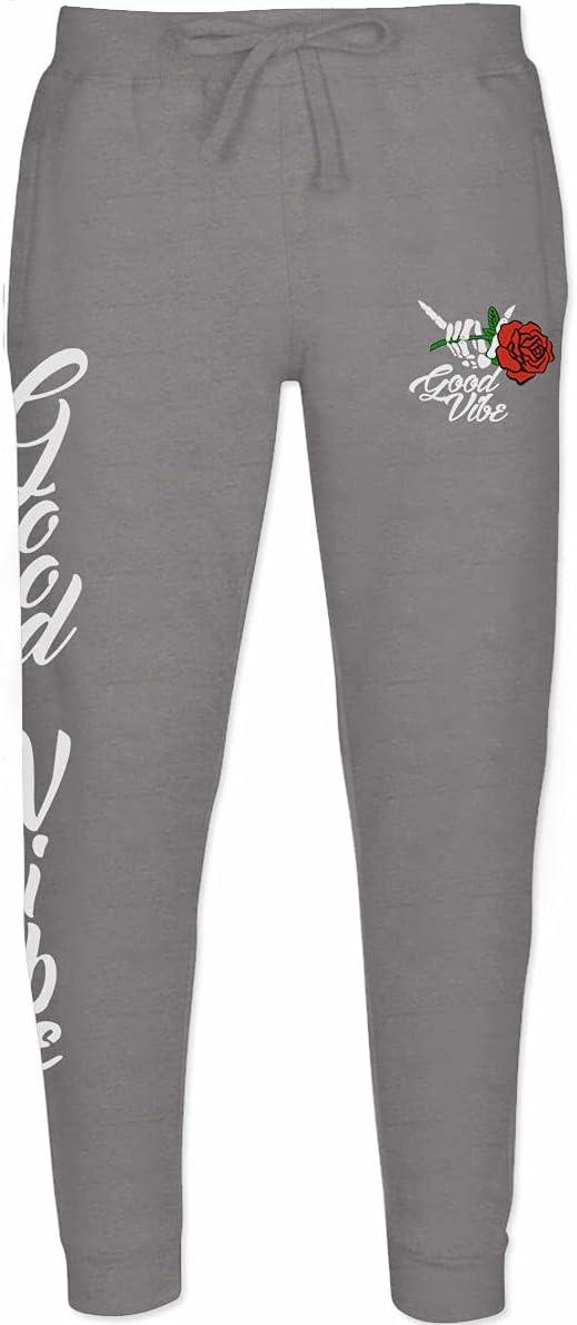 Good Vibe Flowers Bones Hand Shaka Cool Vintage Hipster Graphic Jogger for Men Sweatpant