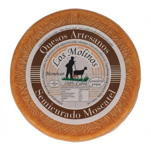 Queso Artesano Semi Curado 100% de Leche de Cabra Entero 500 gr | Queso Gourmet Elaboración Tradicional y Casera con Ganadería Propia | Sabor Único y Natural | Pack Premium Caja de Madera (SIN CAJA)