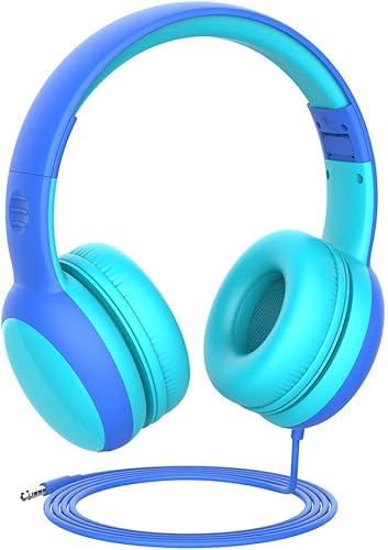 Miniatura 2 de gorsun Auriculares para niños con volumen limitado, auriculares para niños y niñas, auriculares para niños sobre la oreja, auriculares con cable