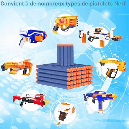 ZWOOS Fléchettes Nerf 400 pièces 7.2cm Mousse Recharge de Fléchettes pour N-Strike Mega Elite Blasters Pistolet Jouet – vue 8