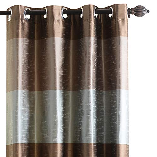 Image of Deco Window Polyester Blackout Curtains 5 feet Long Set of 2, Room Darkening (Eyelet,Beige, 5FT) Curtains for Bedroom and Living Room