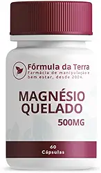 Magnésio Quelado 500mg, Suplemento Mineral para Função Muscular e Metabólica, 60 Cápsulas Veganas, Sem Glúten e Sem Lactose