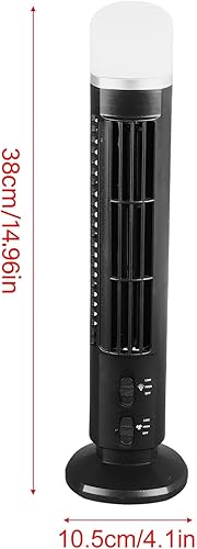 Miniatura 7 de Focket Ventilador de torre para dormitorio, ventilador oscilante silencioso de 90 grados sin aspas, ventilador de refrigeración USB con luz,
