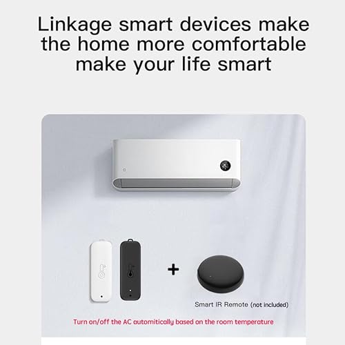 يونتي تويا جهاز استشعار درجة الحرارة والرطوبة الذكي بالواي فاي مع جهاز كشف الرطوبة والتحكم عن بعد يعمل مع تطبيق الحياة الذكية ويعمل مع اليكسا وجوجل هوم (أسود - قطعة واحدة)