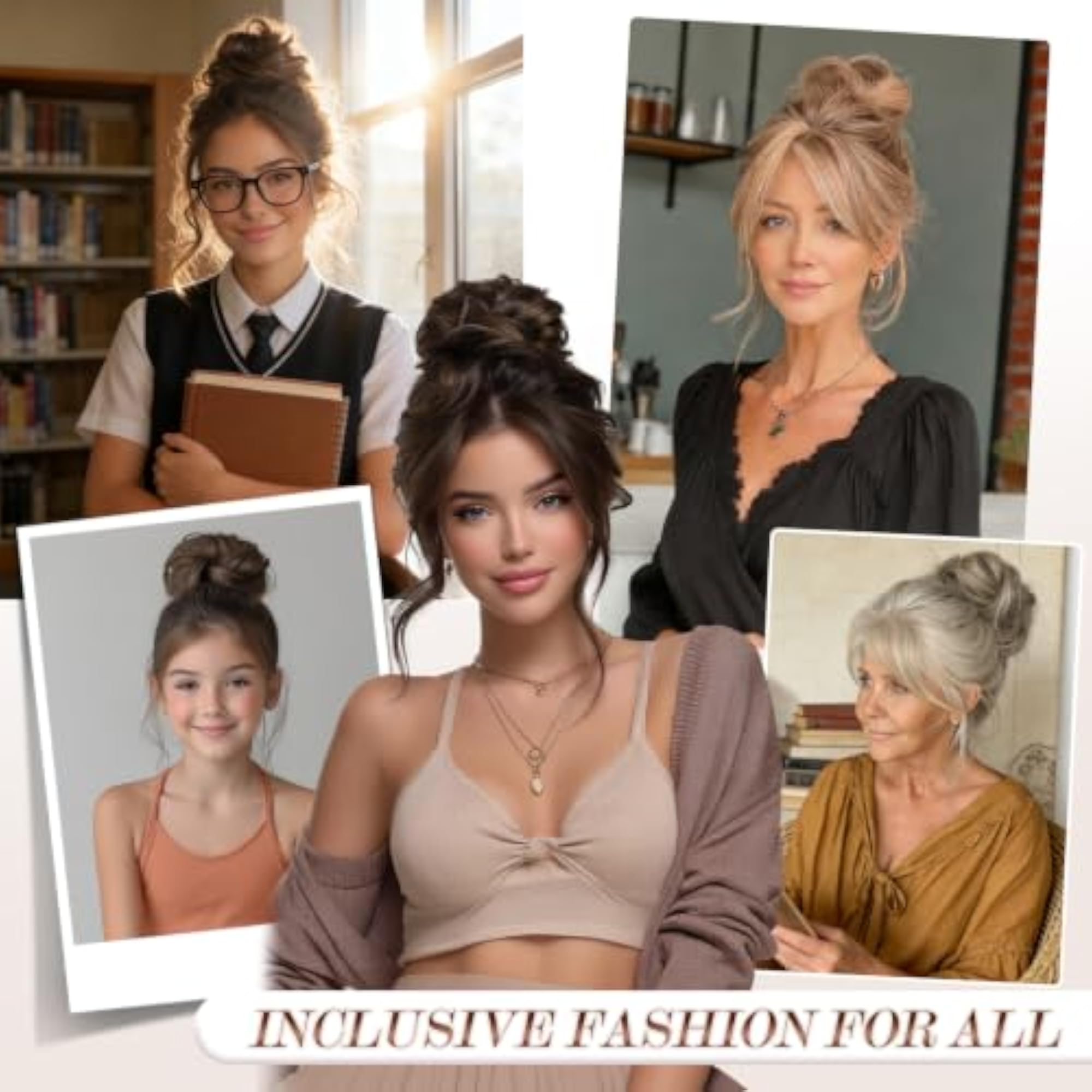 Wavy Curly Messy Hair Bun Extensions