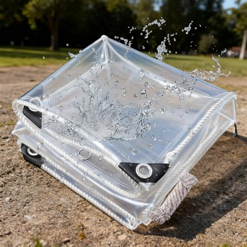 Lona impermeable exterior de 80x360 cm transparente con ojales 2
