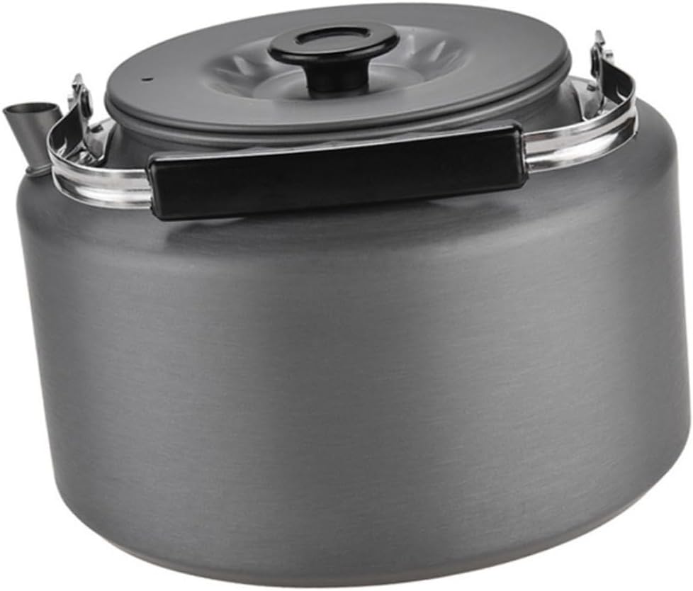 2L Outdoor Camping Tea Pot Portable Stainless Steel Kettle for Coffee and Tea Lightweight Water Boiler for Hiking and Picnics
