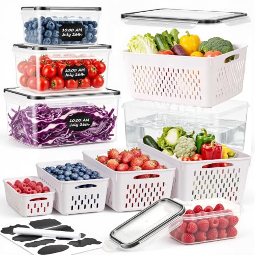 5-Pack Freshmage Large Fruit storage Containers w/ Removable Colander - image 1