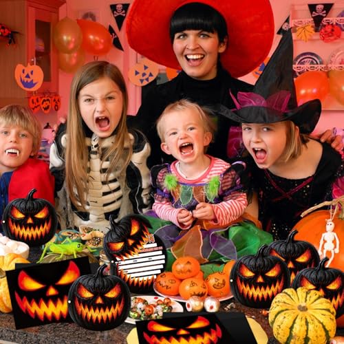 LETTERASHQP Halloween Einladungskarten Kinder Halloween Einladungskarten Halloweenparty Einladung Teufelskürbis Einladungskartens Kinder Karte Einladung für Halloweenparty Grusel Party