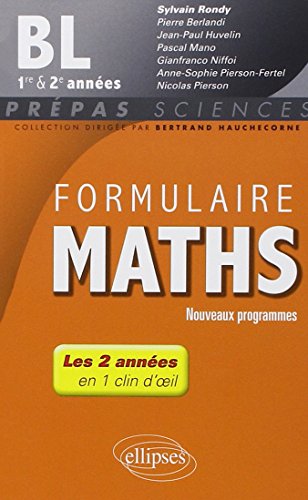 Télécharger Formulaire Maths BL 1re & 2e Anneés En 1 Clin d'Oeil Nouveaux Programmes 2014 Livre eBook France