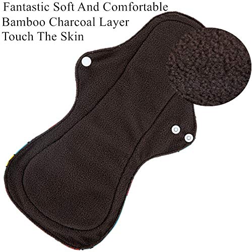 Reusable Waterproof Bamboo Charcoal Menstrual Pads Sets-Panty Liner Regular Flow Heavy Flow (Yixing, l) - Thumbnail 2
