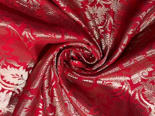 Tissu brocart en soie jacquard pour confectionner une robe de soirée orientale chic