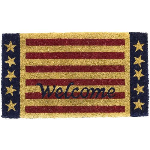 秋月貿易 屋外用ドアマット Number Plate Welcome W70×D40×H1.4cm Coir Doormat レクト CR-7465
