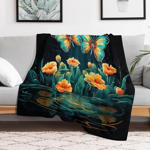 Manta de mariposa de franela suave y cálida todo el año 130x180 cm 3