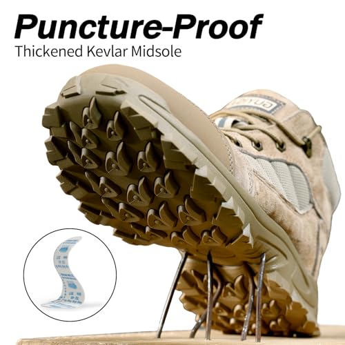 Work Boots for Men Breathable Steel Toe Boots Lightweight Steel Toe Shoes for Men Construction Boot Comfortable Safety Boot Indestructible Industrial Work Shoes3