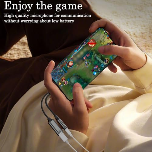 AuviPal USB C to 3.5mm Headphone Adapter with 100W PD Charging, USB Type C Male to 3.5mm Jack Headphone Female Converter, 2-in-1 USB-C Audio & Power Cable, Supports Line Control and Calls - White - Thumbnail 6