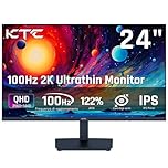 KTC Monitor 24 Pollici, QHD 2K 100Hz IPS Monitor, 1300:1 Contrasto, Schermo anti luce blu, 122% sRGB, supporto Adaptive Sync, HDMI/DP/Earphone per gioco e lavoro d'ufficio H24T27