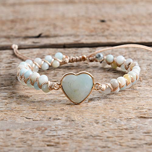 Image of YGLINE Boho Handmade Natural Stone Bead Wrap Wrist Statment Bracelet Jewelry Collection