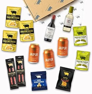 SERIOUS PIG - Pub in the Post with Beer and Wine, Cheese Keto Crisps, Salami Snacks, Pickles in a Pouch, Delicious Savoury Pub Snacks (14 Count)