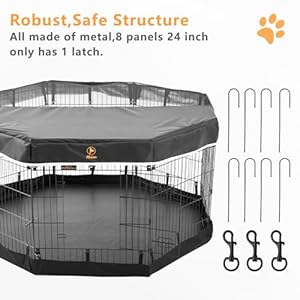 PJYuCien-8-Panel-24-W-x-36-H-Foldable-Exercise-Metal-Pet-Playpen-with-Door-Bottom-Pad-and-Top-Cover-Dog-FencePuppy-PenRabbit-YardSmall-Animal-Kennels-IndoorOutdoor - Cucciolini Doodles PJYuCien-8-Panel-24-W-x-36-H-Foldable-Exercise-Metal-Pet-Playpen-with-Door-Bottom-Pad-and-Top-Cover-Dog-FencePuppy-PenRabbit-YardSmall-Animal-Kennels-IndoorOutdoor