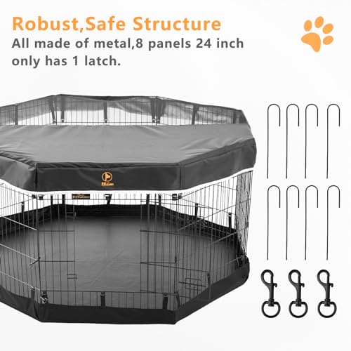 PJYuCien-8-Panel-24-W-x-36-H-Foldable-Exercise-Metal-Pet-Playpen-with-Door-Bottom-Pad-and-Top-Cover-Dog-FencePuppy-PenRabbit-YardSmall-Animal-Kennels-IndoorOutdoor - Cucciolini Doodles PJYuCien-8-Panel-24-W-x-36-H-Foldable-Exercise-Metal-Pet-Playpen-with-Door-Bottom-Pad-and-Top-Cover-Dog-FencePuppy-PenRabbit-YardSmall-Animal-Kennels-IndoorOutdoor