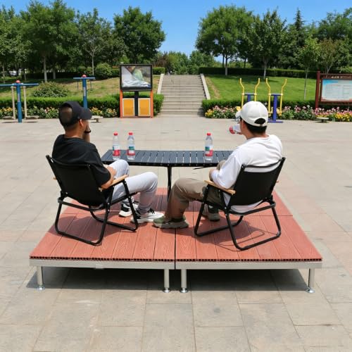 Baldosas de terraza entrelazadas de madera compuesta con nivelación regulable Rouge 3