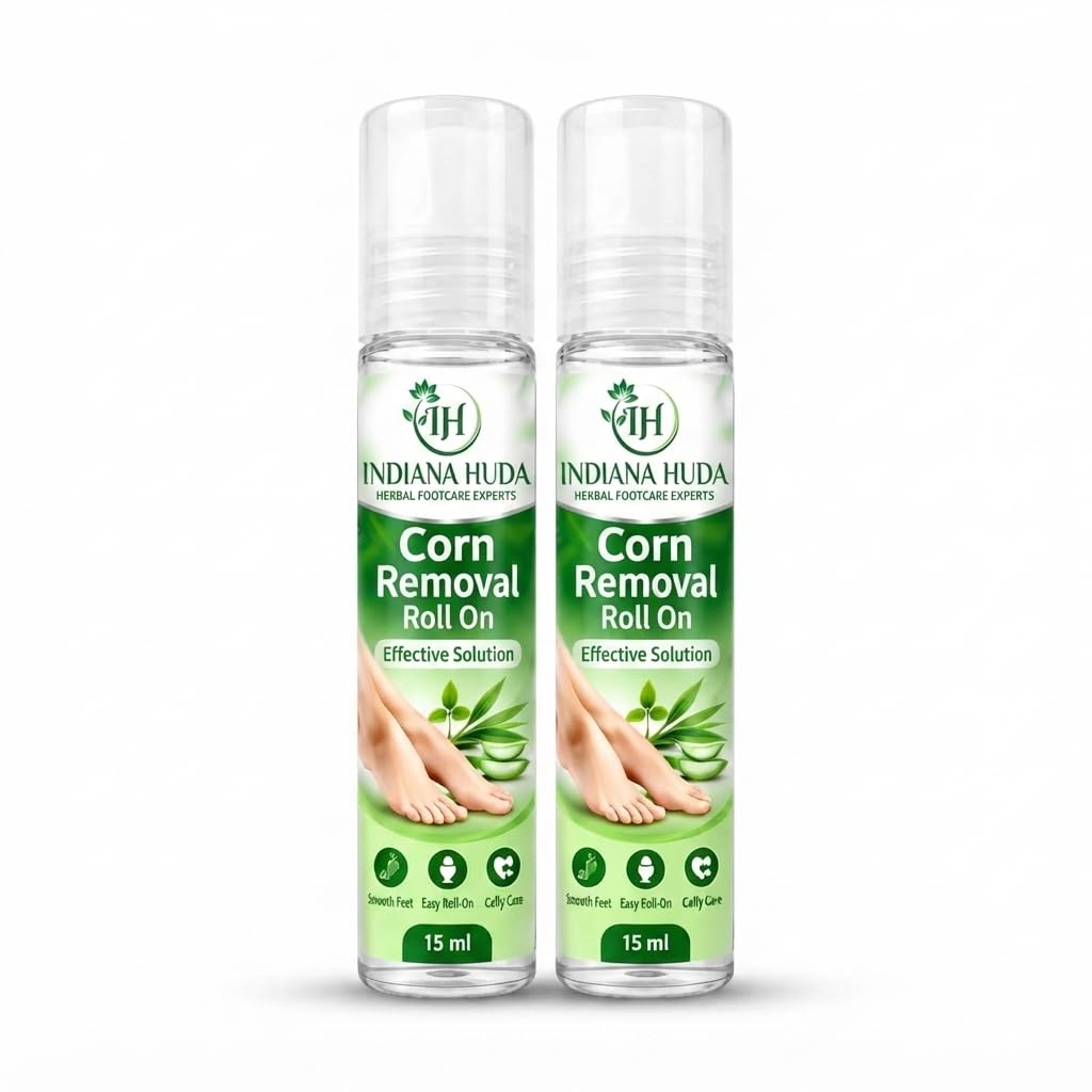 Foot Corn Removal Roll On with Aloe Vera & Tea Tree Oil | Softens Hard Skin & Calluses | Moisturizing Foot Care | 15ml x 2 (Pack of 2)-image-34
