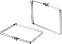 Vista 26 de uxcell 2 abrazaderas de manguera rectangulares de acero inoxidable 304, ajustables de 2 x 2 pulgadas, abrazaderas de tubo de conducto de engranaje