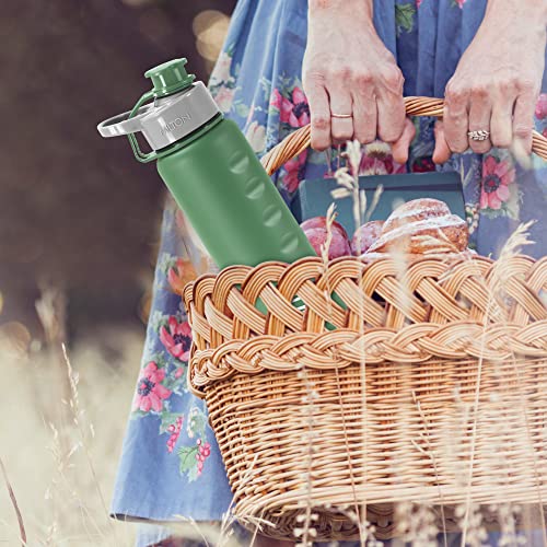 Image of MILTON Gripper 750 Stainless Steel Water Bottle, 750 ml, Green | Leak Proof | Easy Grip | Light Weight | Easy to Carry
