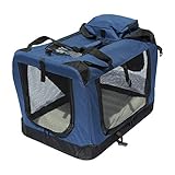 transportin labrador Totalmente plegable y transportable, puede ser doblado muy fácilmente en pocos segundos, con doble asa superior con velcro para ser transportado sin doblarlo.