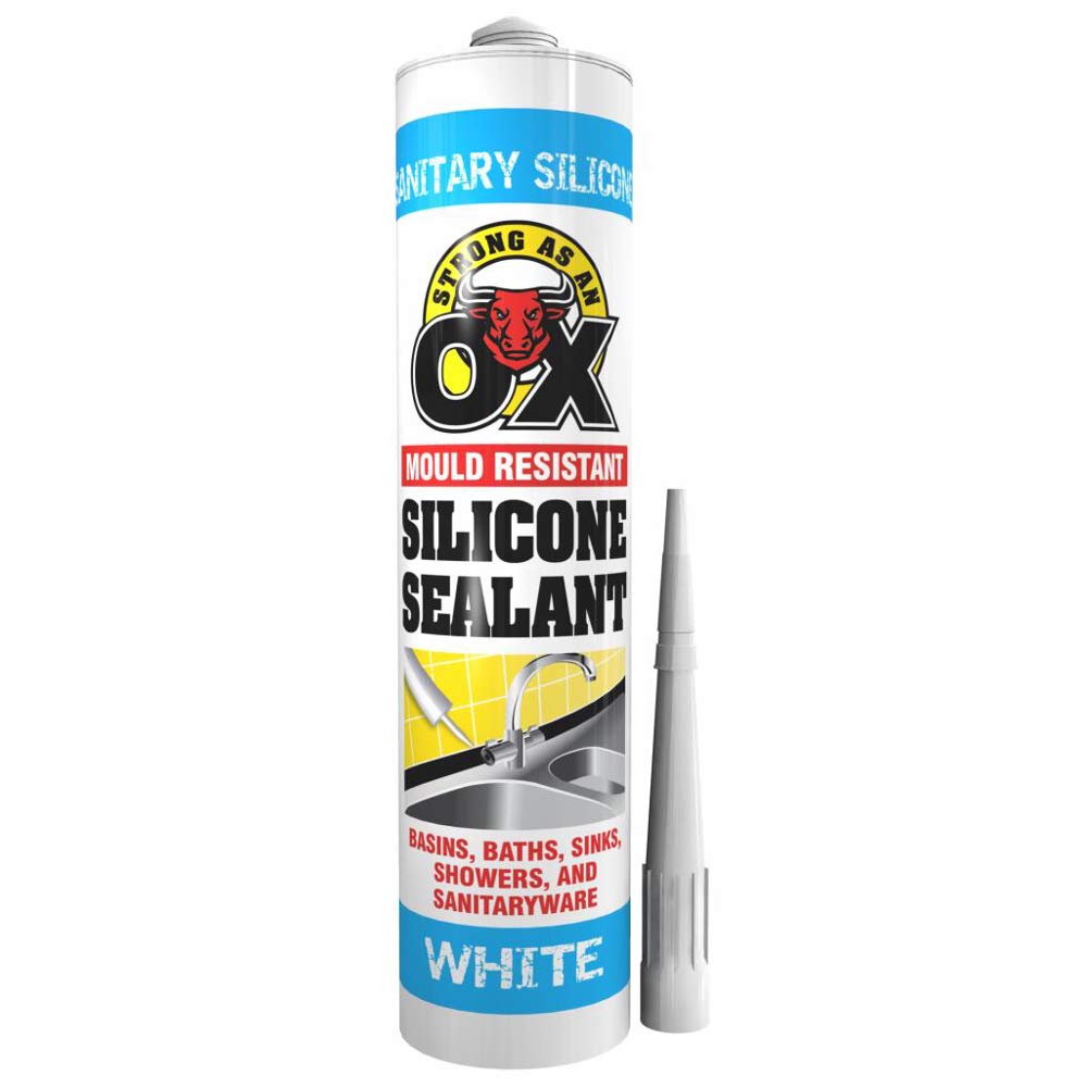 Strong as an Ox Mould Resistant Silicone Sealant White 300ml