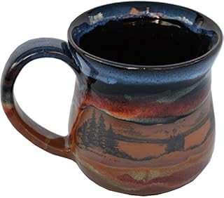 Mountain Scene Mug in Azulscape Glaze