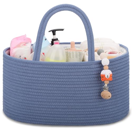 Image of COMSE Baby Diaper Caddy Organizer, Car Caddy, Diaper Change Organizer, Gift Baskets Empty, Portable Tote Bag with Divider, Baby Shower Gifts Newborn Essentials Registry Must Have, Folkstone Gray