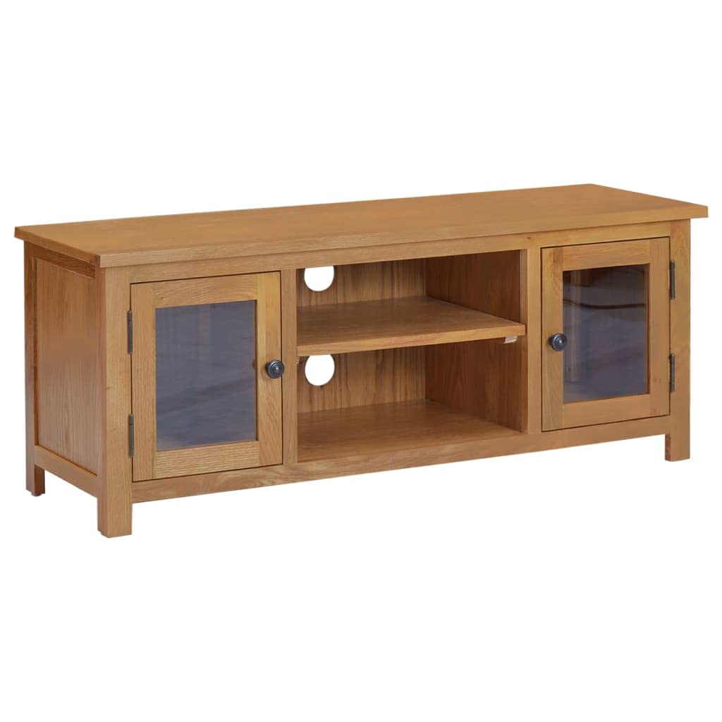 Homgoday Stolik pod telewizor z litego drewna dębowego 110x35x44 cm, szafka pod telewizor salon jadalnia stół kawowy telewizor sprzęt muzyczny szafka pod schowek uchwyt meblowy telewizor