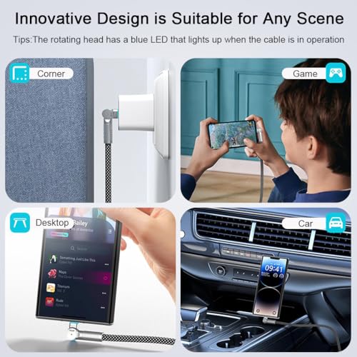 Image of Verilux 240W Type C to Type C Cable Fast Charging with LED, 9.8Ft 180 Degree Flexible USB C Cable with 480Mbps Data Transmission for iPhone 17 /17 Pro /17 Pro Max /16 /15 Series, Galaxy S25 /S24, MacBook
