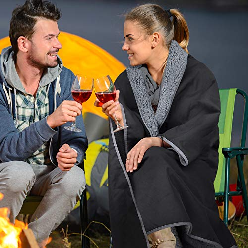 Tirrinia Waterproof Outdoor Blanket With Sherpa Lining, Windproof Triple Layers Warm Comfy Foldable For Camping Stadium, Sports, Picnic, Grass, Concerts, Pet, 51''X 59'' - Machine Washable #TOP3
