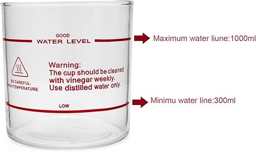 Miniatura 2 de Elitzia Accessories Tarro de vapor transparente Tarro de vapor de vidrio Piezas de repuesto de vapor facial ETBL1 (altura 5.1 in)