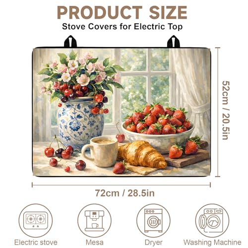 Image of Stove Burner Covers Non-Slip Electric Cooktop Protector Mat (Bread)